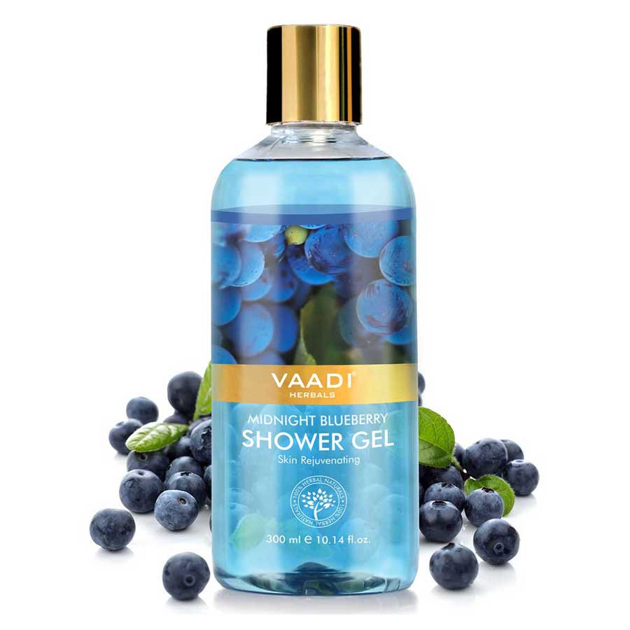 Midnight Organic Blueberry Shower Gel - Skin Tightening Therapy Prevents Pre Mature Ageing (300 ml / 10.2 fl oz)
