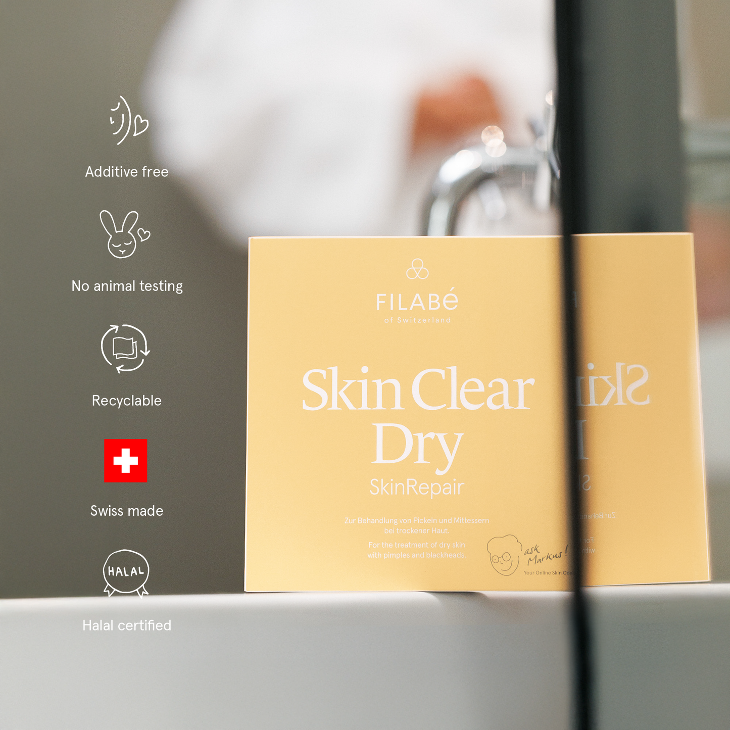 Filabé of Switzerland | SKIN CLEAR DRY | Skincare for Dry Skin with Redness, Irritations | All Ages