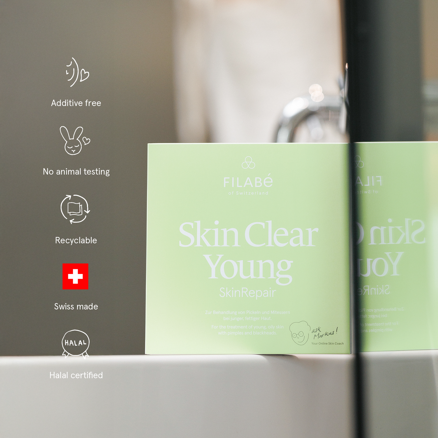Filabé of Switzerland | SKIN CLEAR YOUNG | Skin Care for Oily Skin, Spots, Blackheads, up to age 22