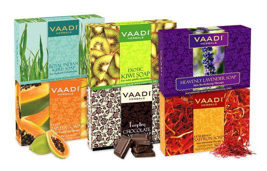 Assorted Pack Of 6 Luxurious - Organic Handmade Soaps (6 X 75gms/2.7 Oz)