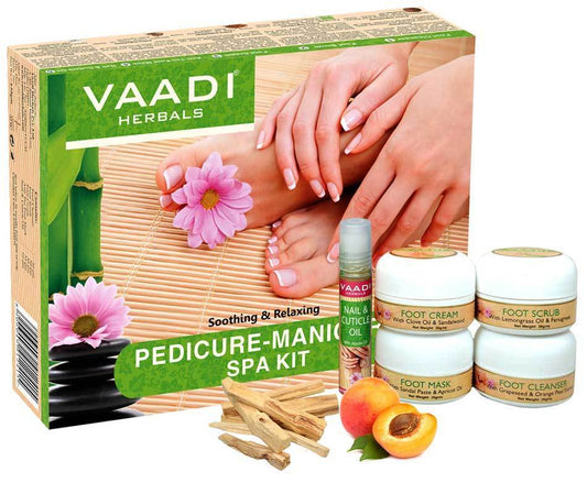 Organic Pedicure Manicure Spa Kit with Grapeseed Extract & Fenugreek - Deep Moisturises Skin - Repairs Damaged Skin - Removes Dead Skin (135 gms / 4.6 fl oz)