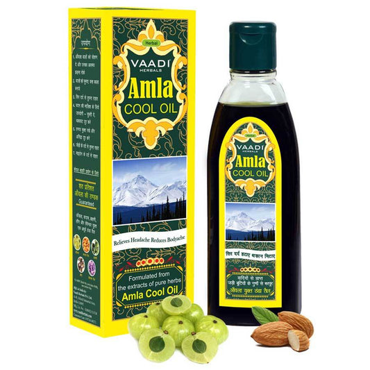 Organic Brahmi Amla Cool Oil - Strengthens and Nourishes Hair - Relieves Stress  Promotes Sound Sleep (100ml/3.5 fl oz)