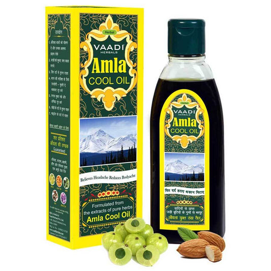 Organic Brahmi Amla Cool Oil - Strengthens and Nourishes Hair Relieves Stress Promotes Sound Sleep (200ml/7 fl oz)
