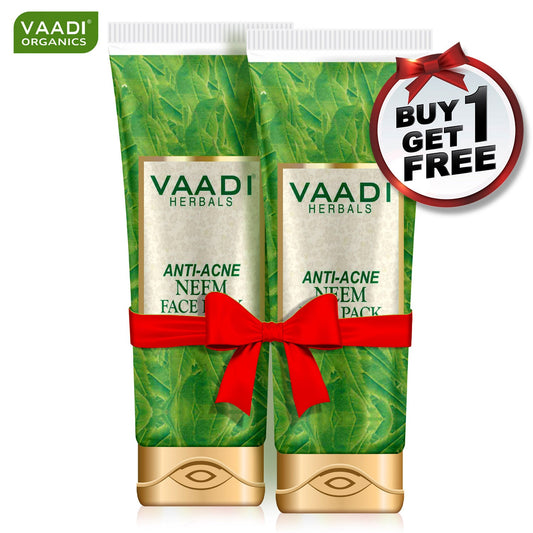 Organic Neem Face Pack with Clove & Turmeric - Removes Acne and Pigmentation Marks Clears Impurities and Soothes Skin (120 gms / 4.3 oz) (Buy 1 Get 1 Free)