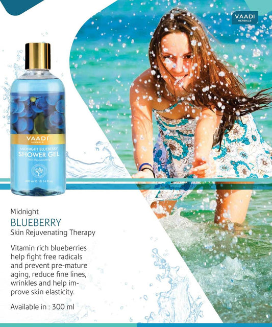 Midnight Organic Blueberry Shower Gel - Skin Tightening Therapy Prevents Pre Mature Ageing (300 ml / 10.2 fl oz)