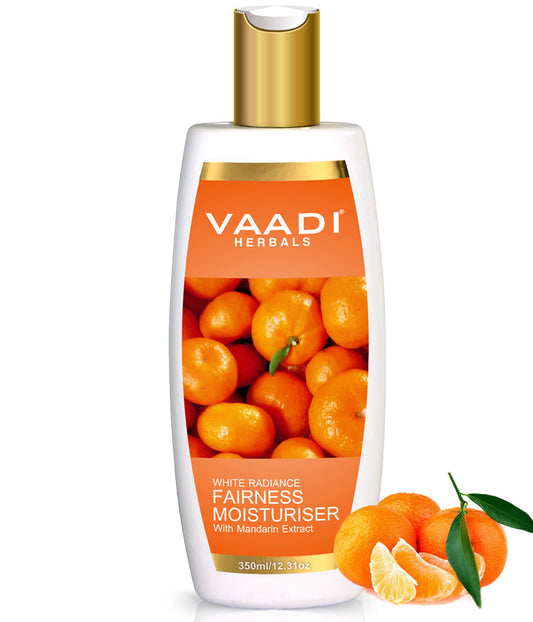 Organic Fairness Moisturiser with Mandarin Extract - Vitamin C Rich - Lightens Skin Tone  Controls Pigmentation (350 ml/ 12 fl oz)