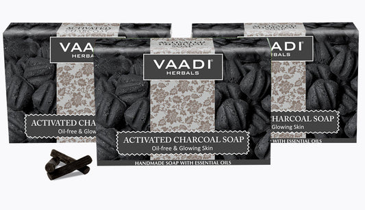 Pack of 3 Activated Charcoal Soap - Detoxifies Skin - Brighten The Skin Tone  (3 X 75 gms / 2.7 oz)
