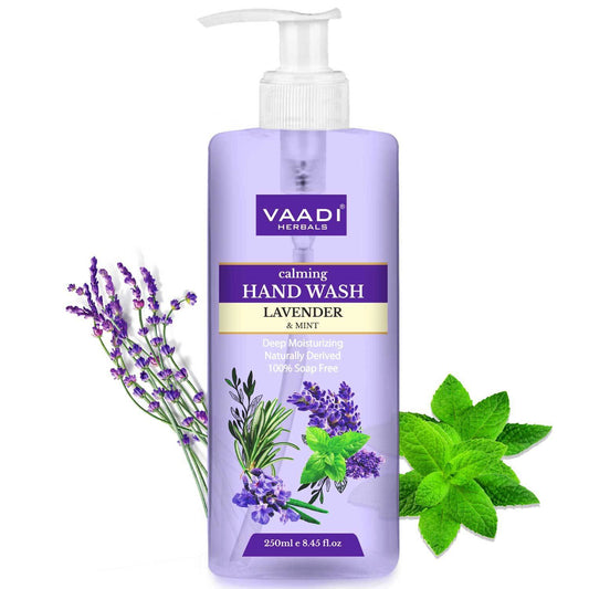 Calming Organic Lavender & Mint Hand Wash - Deep Moisturizing Naturally Derived 100% Soap Free (250 ml / 8.5 fl oz )