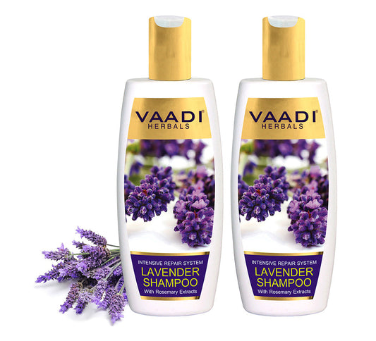 Intensive Repair Organic Lavender Shampoo with Rosemary Extract- Improves Hair Growth Ultra Nourishing (2 x 350 ml/ 12 fl oz)