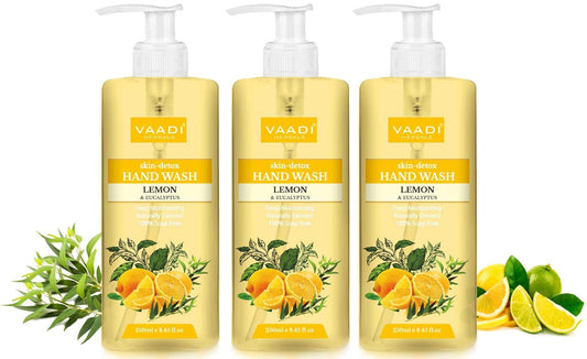 Skin-Detox Organic Lemon & Eucalyptus Hand Wash (3 x 250 ml / 8.5 fl oz )