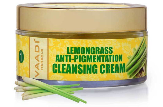 Anti Pigmentation Organic Lemongrass Cleansing Cream - Unclogs Pores Makes Skin Smooth & Clear (50 gms / 2 oz)