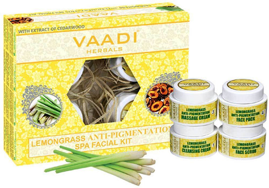 Anti Pigmentation Organic Lemongrass Facial Kit - Cedarwood Extract, Apricot Extract and Fenugreek (70 gms/2.5 oz)