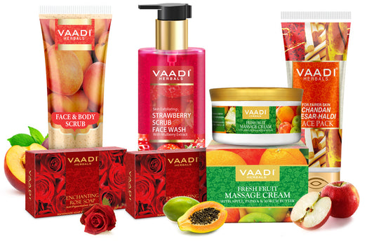 Organic Skin Brightening Set -Get Visibly Spotless Bright Skin In Just 3 Weeks (600 gms/21.16 oz)