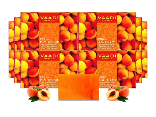 Organic Perky Peach Soap with Almond Oil - Skin Nourishing - Rehydrates (12 x 75 gms / 2.7 oz)