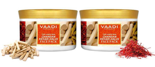 Organic Saffron Sandalwood Fairness Face Pack - Removes Marks and Lightens Skin Tone - Repairs and Protects Skin (2 x 600 gms / 21.2 oz)