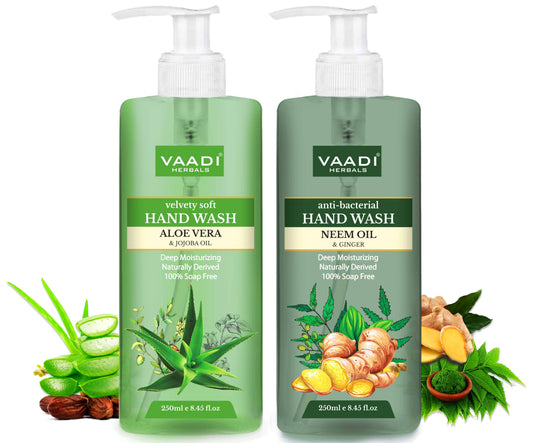 Ultra Nourishing Pack of 2 Luxurious Handwash - Organic Aloe Vera & Neem Oil (2 x 250 ml / 8.5 fl oz )