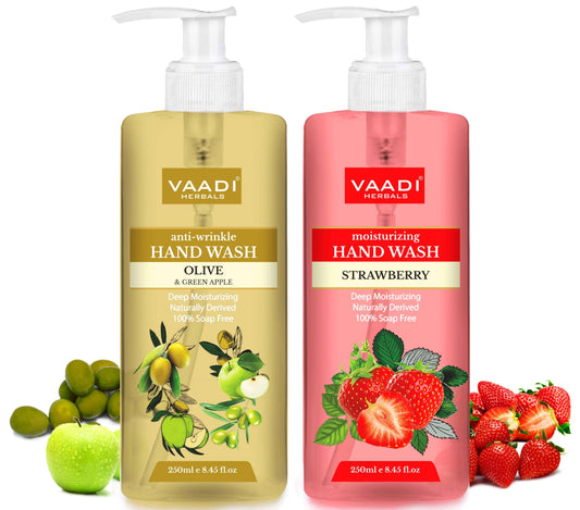 Rejuvenating - Pack of 2 Luxurious Handwash - Organic Olive & Strawberry (2 x 250 ml / 8.5 fl oz )