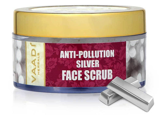 Organic Silver Scrub with Pure Silver Dust & Sandalwood Oil - Deep Cleanses Skin Keeps Skin Soft (50 gms/ 2oz)