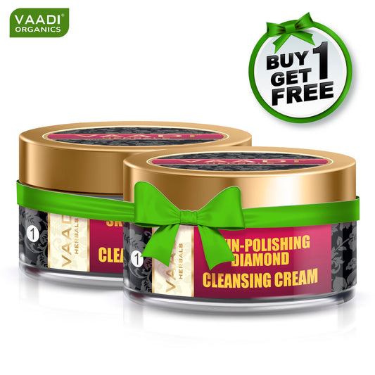 Skin Polishing Organic Diamond Cleansing Cream with Diamond Ash & Orange Oil - Hydrates & Nourishes Skin ( 50 gms/2 oz) (Buy 1 Get 1 Free)