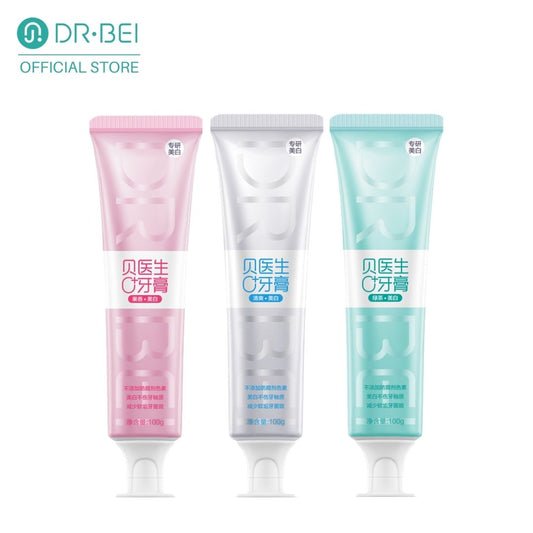 DR.BEI 0+ Whitening Toothpaste, 100g DR·BEI 0+ Whitening Toothpaste Pearly White for a Wide and Confident Smile Safe and Effective