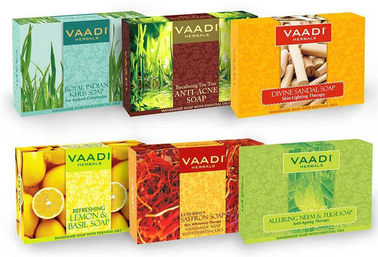 Traditional Remedy - Pack of 6 Luxurious Handmade Herbal Organic Soaps -  Natural Skin Cleansing Bathing Bar