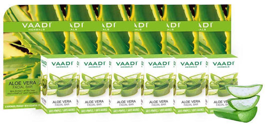 Organic Aloe Vera Facial Bar with Tea Tree and Honey - Reduces Acne - Keeps Skin Infection Free (6 x 25 gms/0.9 oz)