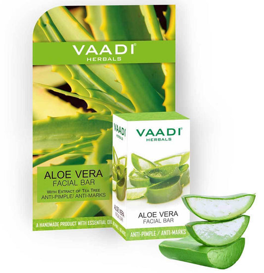 Organic Aloe Vera Facial Bar with Tea Tree and Honey - Reduces Acne Keeps Skin Infection Free (25 gms/0.9 oz)