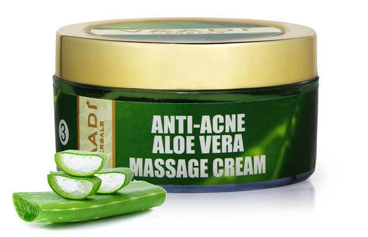 Anti Acne Organic Aloe Vera Massage Cream - Removes Skin Impurities Keeps Skin Soft (50 gms/ 2 oz)