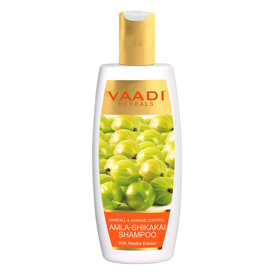 Hairfall & Damage Control amla shikakal Organic Shampoo (Indian Gooseberry Extract) - Promotes Hair Growth Adds Shine to Hair (350 ml/12 fl oz)
