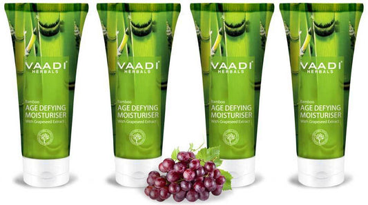 Organic Bamboo Age Defying Moisturiser with Grapeseed Extract - Anti Oxidant Rich _ Keeps Skin Firm - Delays Wrinkles (4 x 60 ml/ 2.1 fl oz)