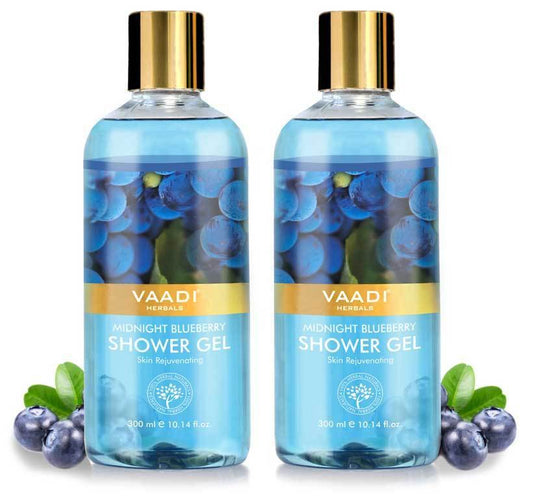 Midnight Organic Blueberry Shower Gel - Skin Tightening Therapy Prevents Pre - Mature Ageing (2 x 300 ml / 10.2 fl oz)