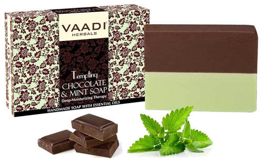 Tempting Organic Chocolate & Mint Soap - Deep Moisturising Releives Irritated Skin ( 75 gms / 2.7 oz)