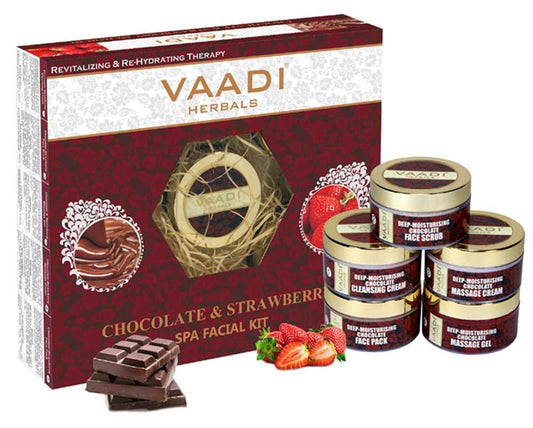 Organic Chocolate Facial Kit with Strawberry Extract - Deep Conditions & Tones Skin ( 270 gms/ 9.6 oz)