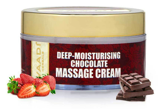 Deep Moisturising Organic Chocolate Massage Cream with Strawberry Extract - Softens Skin Makes Skin Radiant (50 gms / 2 oz)