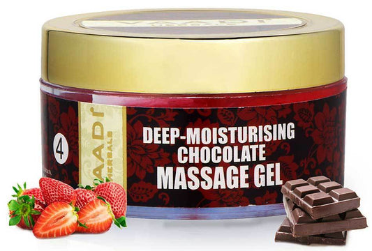 Deep Moisturising Organic Chocolate Massage Gel with Strawberry Extract - Softens Skin Makes Skin Radiant (50 gms / 2 oz)
