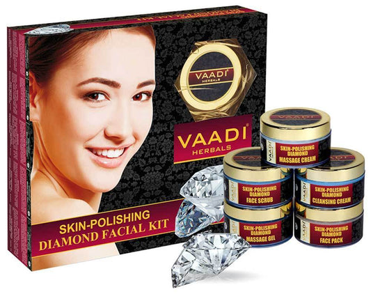Skin Polishing Organic Diamond Facial Kit - Removes Dead Skin Makes Skin Luminous (270 gms/ 9.6 oz)