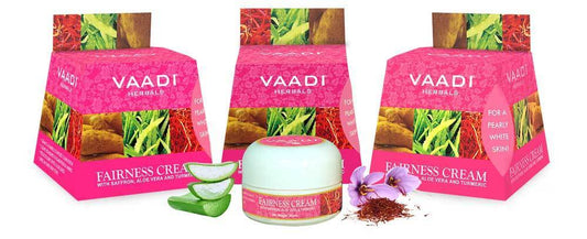 Organic Fairness Cream with Saffron, Aloe Vera & Turmeric Extract - Lightens Marks & Blemishes - Makes Skin Flawless ( 3 x 30 gms / 1.1 oz)