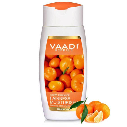 Organic Fairness Moisturiser with Mandarin Extract - Vitamin C Rich Lightens Skin Tone Controls Pigmentation (110 ml/ 4 fl oz)