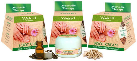 Organic Foot Cream with Clove & Sandalwood Oil - Softens Dry & Cracked Feet Deep Moisturises (3 x 30 gms / 1.1 oz)