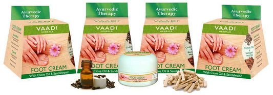 Organic Foot Cream with Clove & Sandalwood Oil - Softens Dry & Cracked Feet - Deep Moisturises (4 x 30 gms / 1.1 oz)