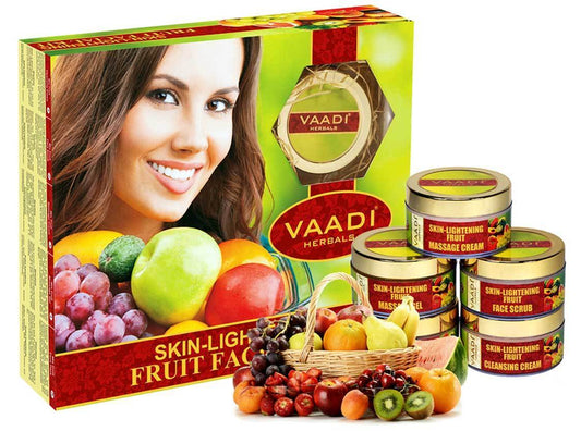 Skin Lightening Organic Fruit Facial Kit - For Deep Nourishment Reducing Marks (270 gms / 9.6 oz)