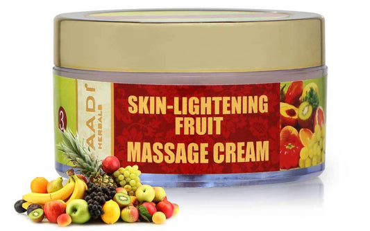 Skin Lightening Organic Fruit Massage Cream with Orange Extract & Turmeric - Removes Sun Tan Lightens Complexion ( 50 gms /2 oz)