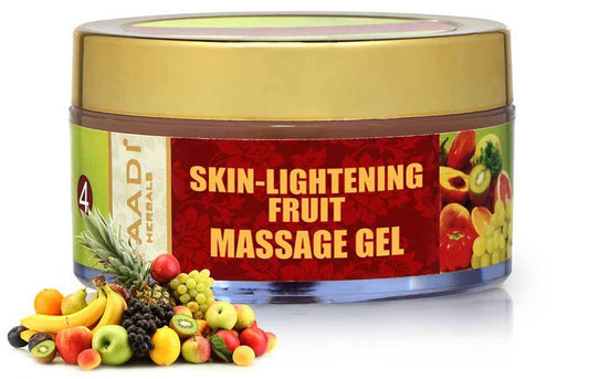 Skin Lightening Organic Fruit Massage Gel with Orange Extract & Turmeric - Removes Sun Tan Lightens Complexion ( 50 gms /2oz)