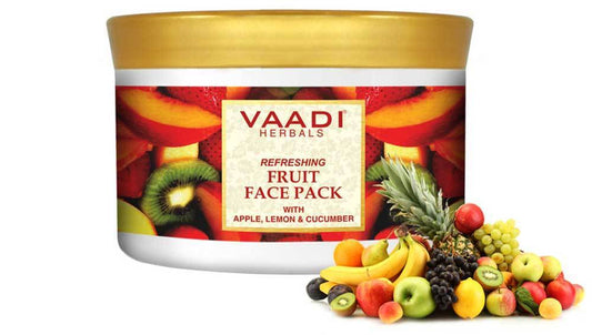 Refreshing Organic Fruit Face Pack with Apple, Lemon & Cucumber - Protects & Revitalizes Skin ( 600 gms/21.2 oz)