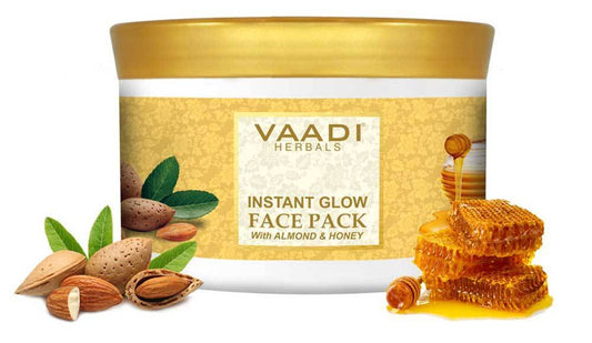 Organic InstaGlow Face Pack with Almond & Honey - Lightens Pigmentation Gives Instant Glow (600 gms /21.2 oz)