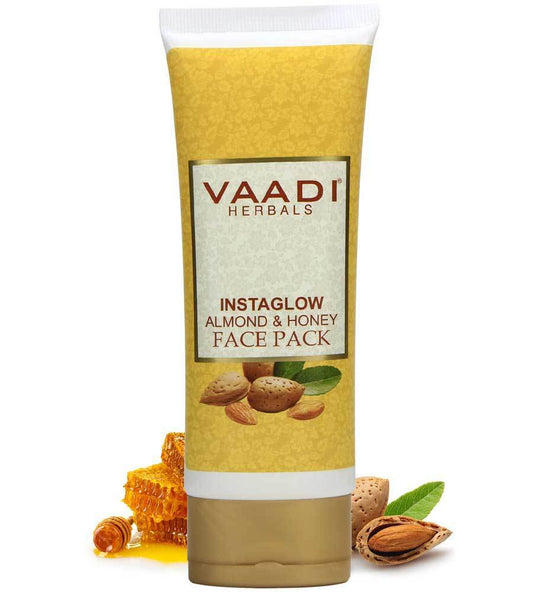 Organic InstaGlow Face Pack with Almond & Honey - Lightens Pigmentation Gives Instant Glow (120 gms /4.3 oz)