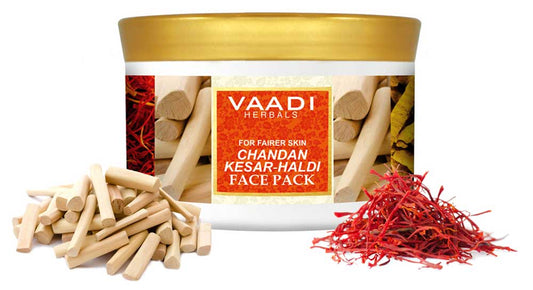 Organic Saffron Sandalwood Fairness Face Pack - Removes Marks and Lightens Skin Tone - Repairs and Protects Skin (600 gms / 21.2 oz)