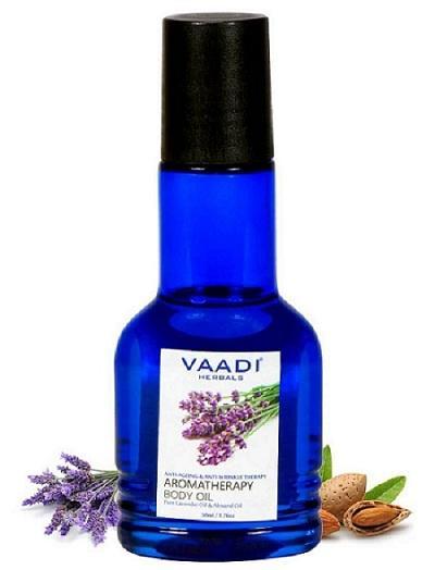 Organic Lavender Body Oil with Almond Extract - Aromatherapy - Anti Ageing Reduces Stress & Depression (50ml /1.7 fl oz)