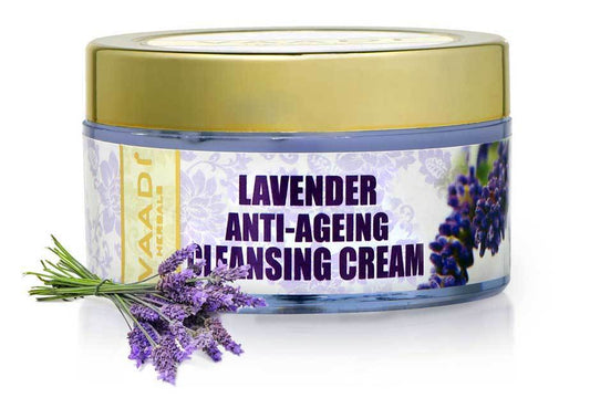 Anti Ageing Organic Lavender Cleansing Cream with Rosemary Extract - Boosts Cellular Renewal Keeps Skin Firm (50 gms / 2 oz)
