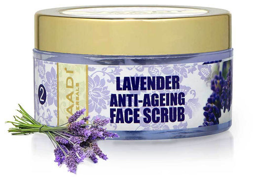 Anti Ageing Organic Lavender Scrub with Rosemary Extract - Boosts Cellular Renewal Keeps Skin Firm (50 gms / 2 oz)
